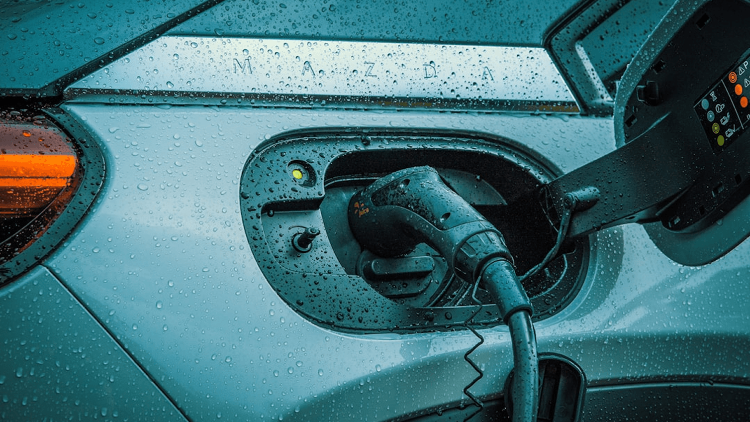 Photo of an electric vehicle being charged